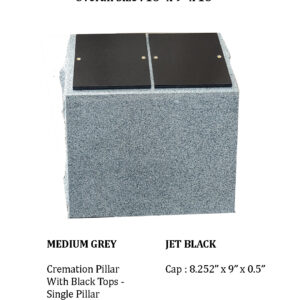 CREMATION PILLAR WITH BLACK TOPS - DOUBLE PILLAR