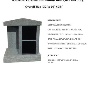 BH-CM-09 - 2 NICHE VERTICAL COLUMBARIUM