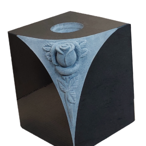 SQUARE ROSE CARVED VASES